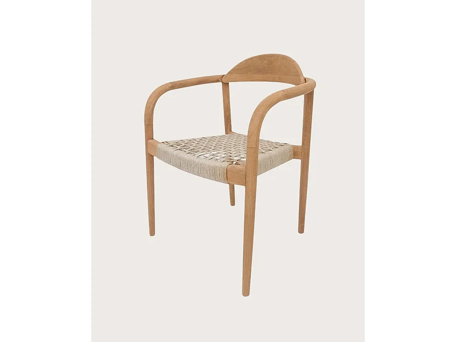 Lot de 2 chaises Kima - Lot de 2 chaises Kima en teck massif et corde beige