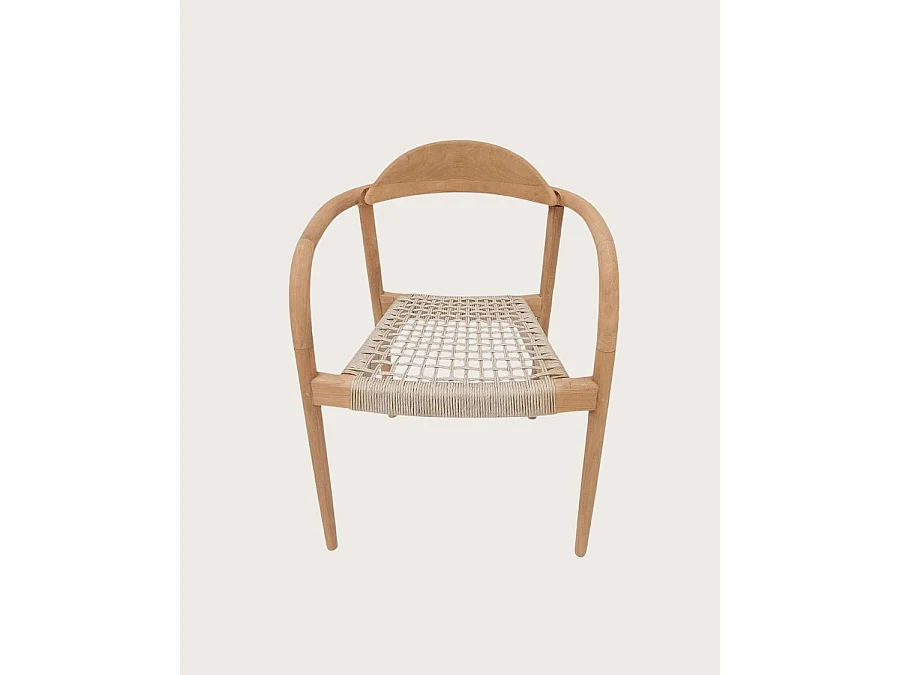 Kima - Sedia in teak massello e corda beige