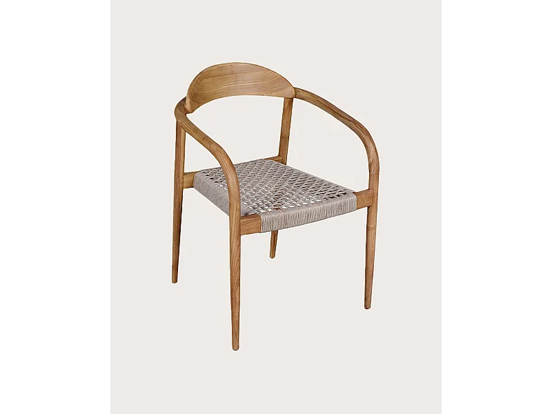 Lot de 2 chaises Kima - Lot de 2 chaises Kima en teck massif et corde beige