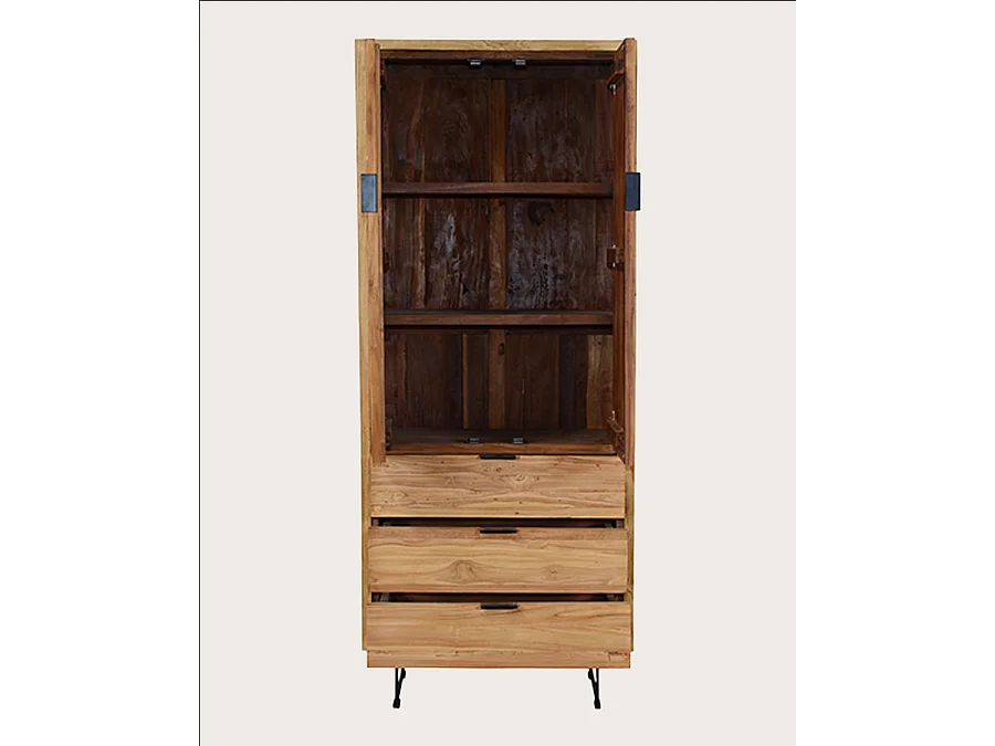 Lara- Armoire en bois massif de teck recyclé