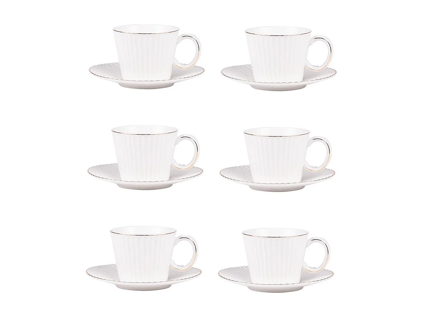 Coffret de 6 tasses à café avec sous tasses Pure 9 cl