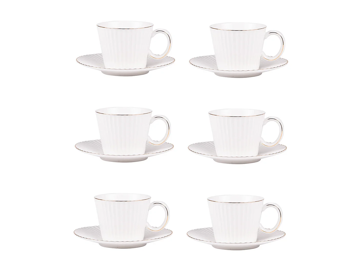 Coffret de 6 tasses à café avec sous tasses Pure 9 cl