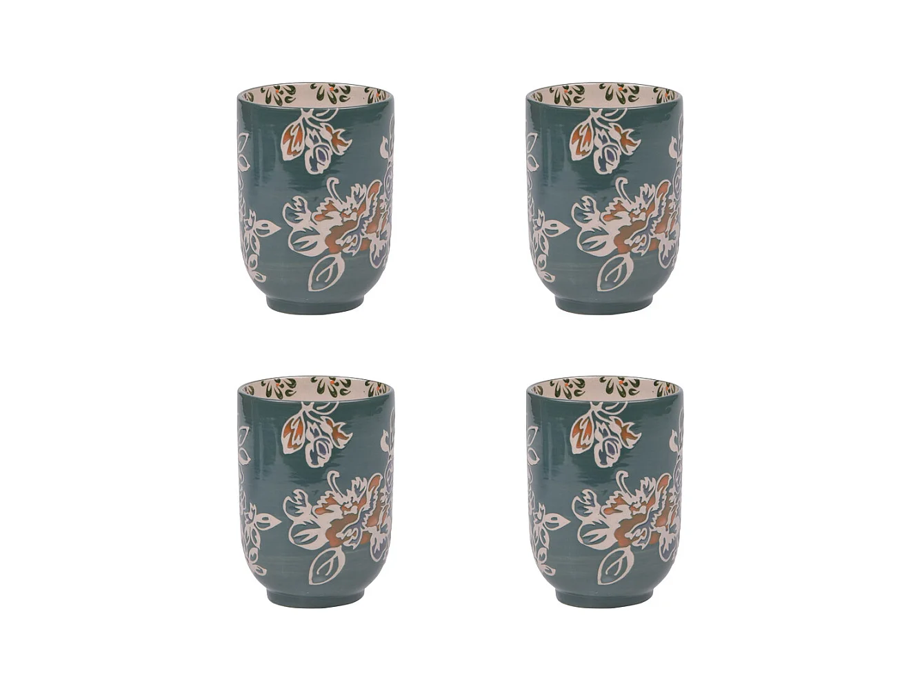 Coffret de 4 gobelets Faustine 7,8 cm