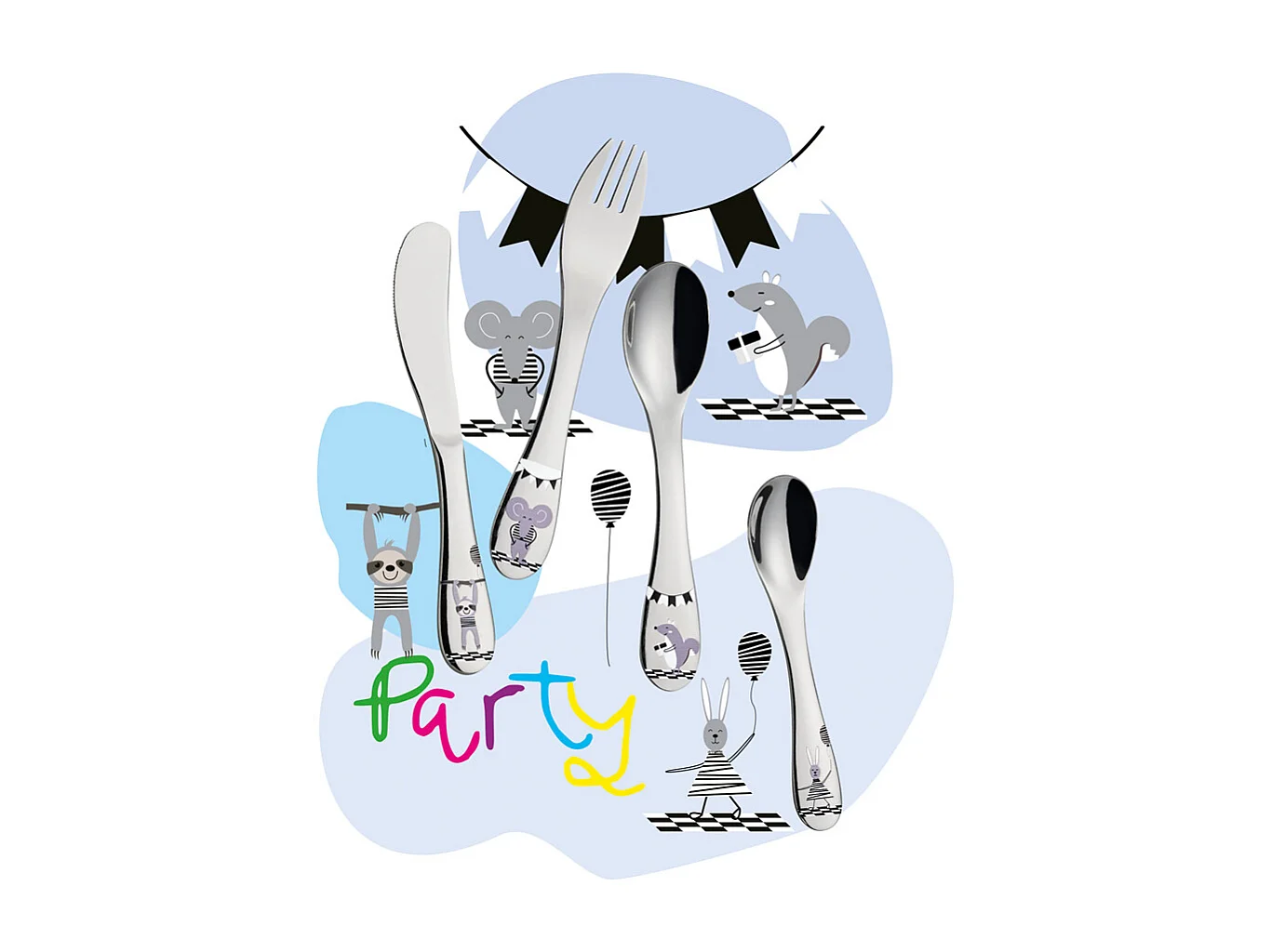 Couverts enfants Party 4 pièces