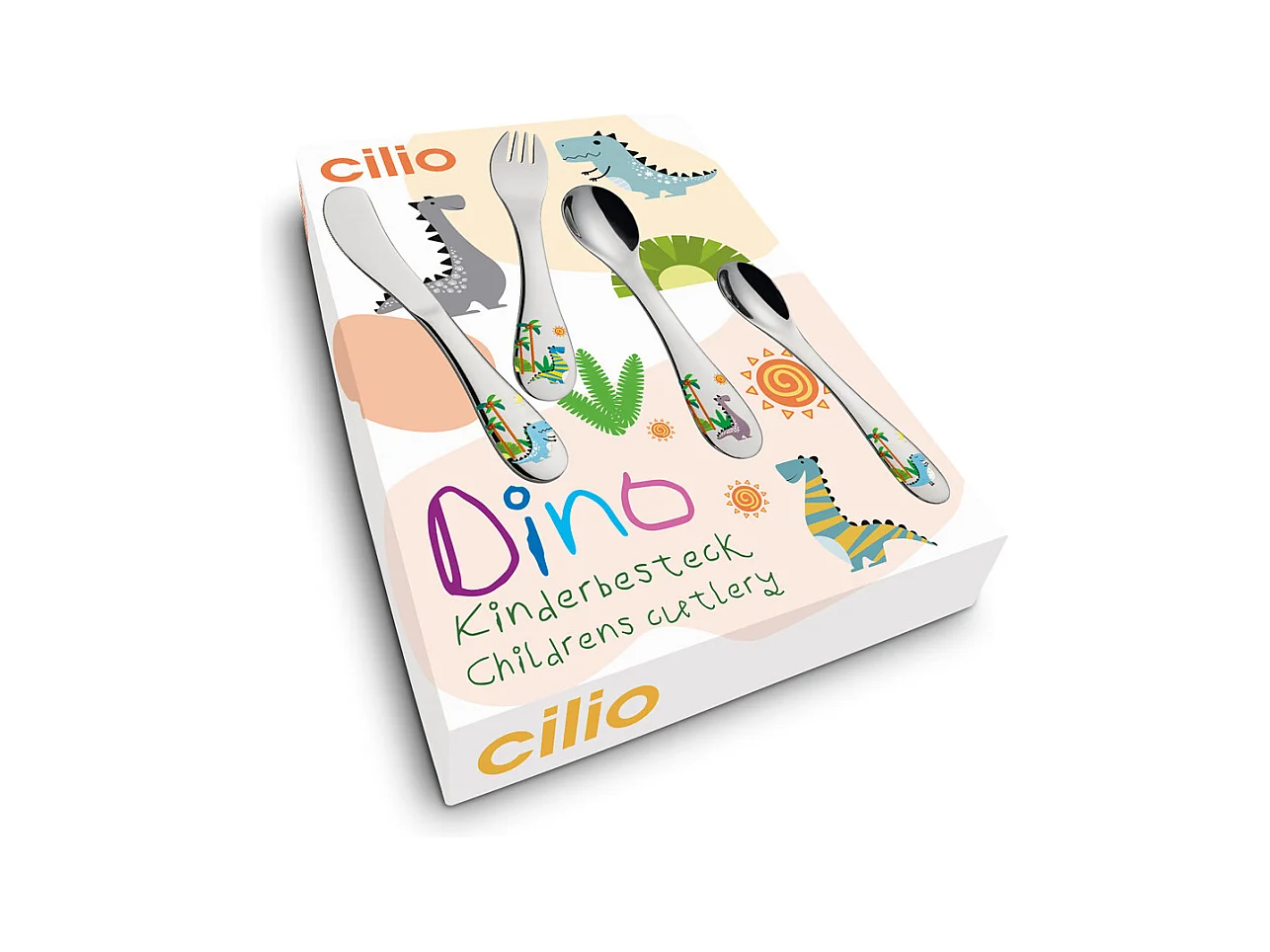 Couverts enfants Dino 4 pièces
