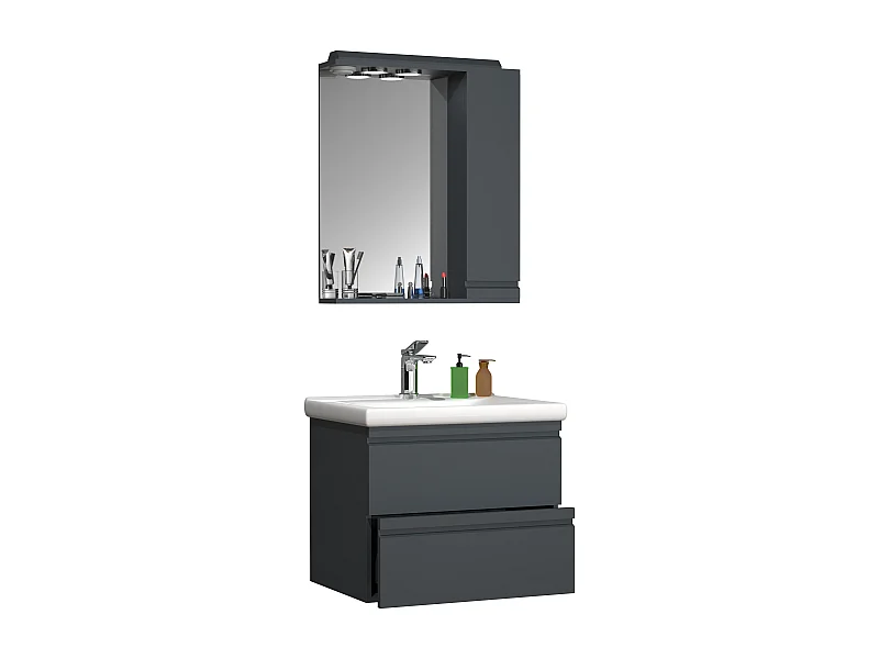 Bathroom furniture washbasin Silora Anthracite H. 125 x W. 60 x D. 46 cm