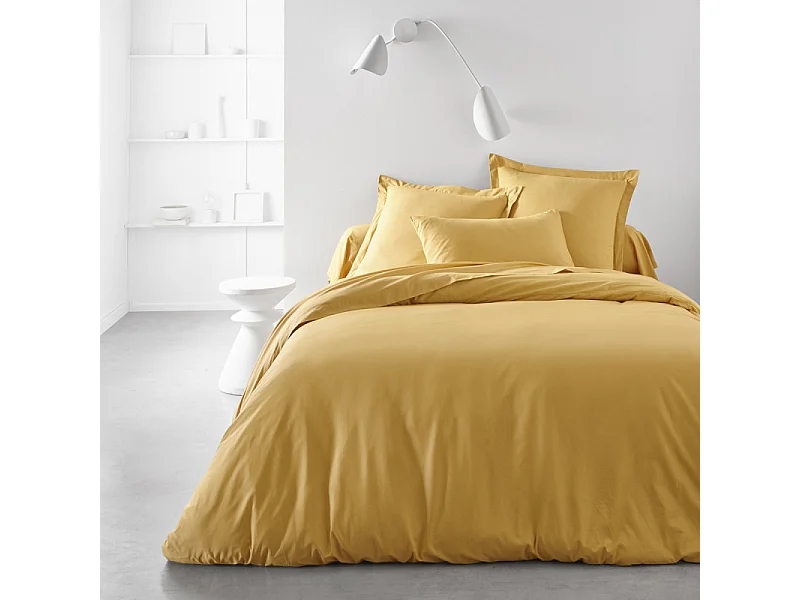 Feuille de comptoir 100% coton qualité 144 fils, en couleurs unies. Ocre 240x270cm