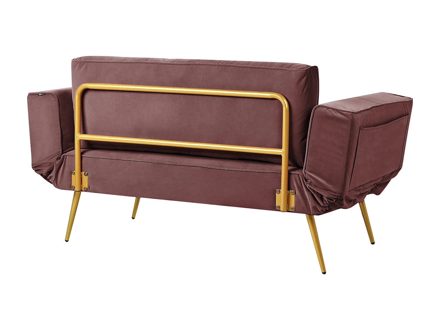 Sofa rozkładana SAARELA Welur Różowy dla 2 osób