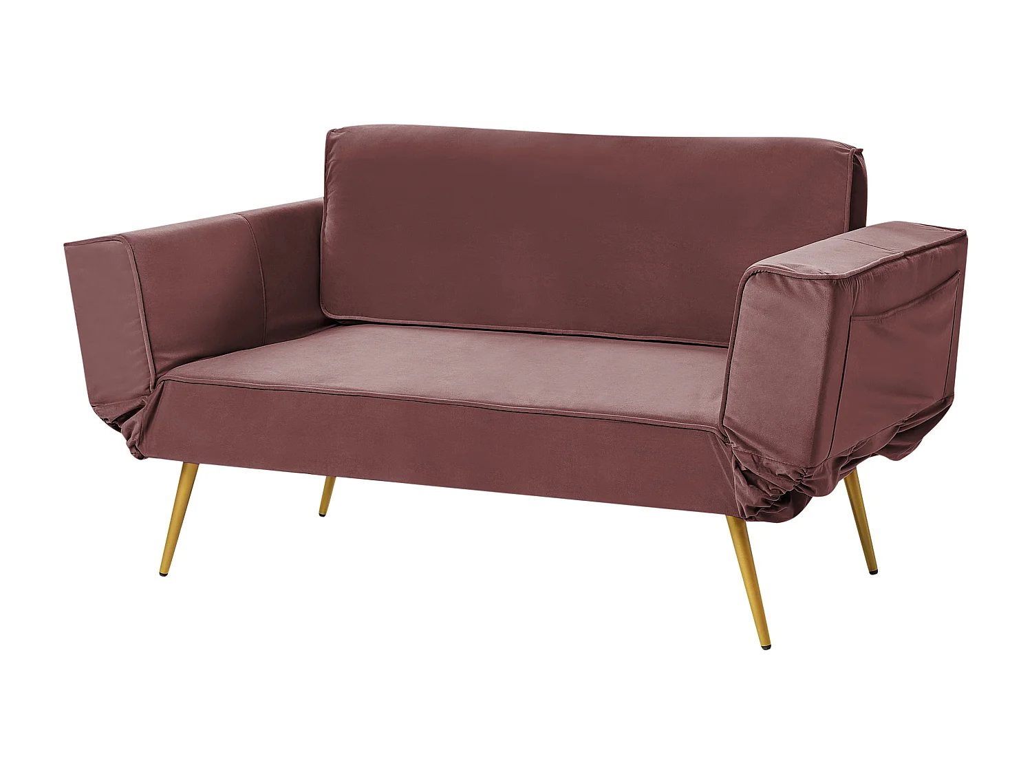 Schlafsofa SAARELA Samtstoff Rosa 2-Sitzer