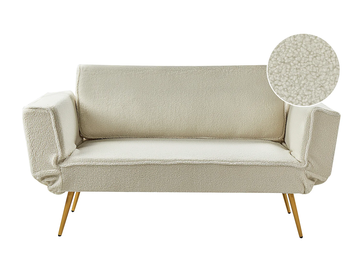 Slaapbank SAARELA Bouclé Gebroken wit 2-zitter