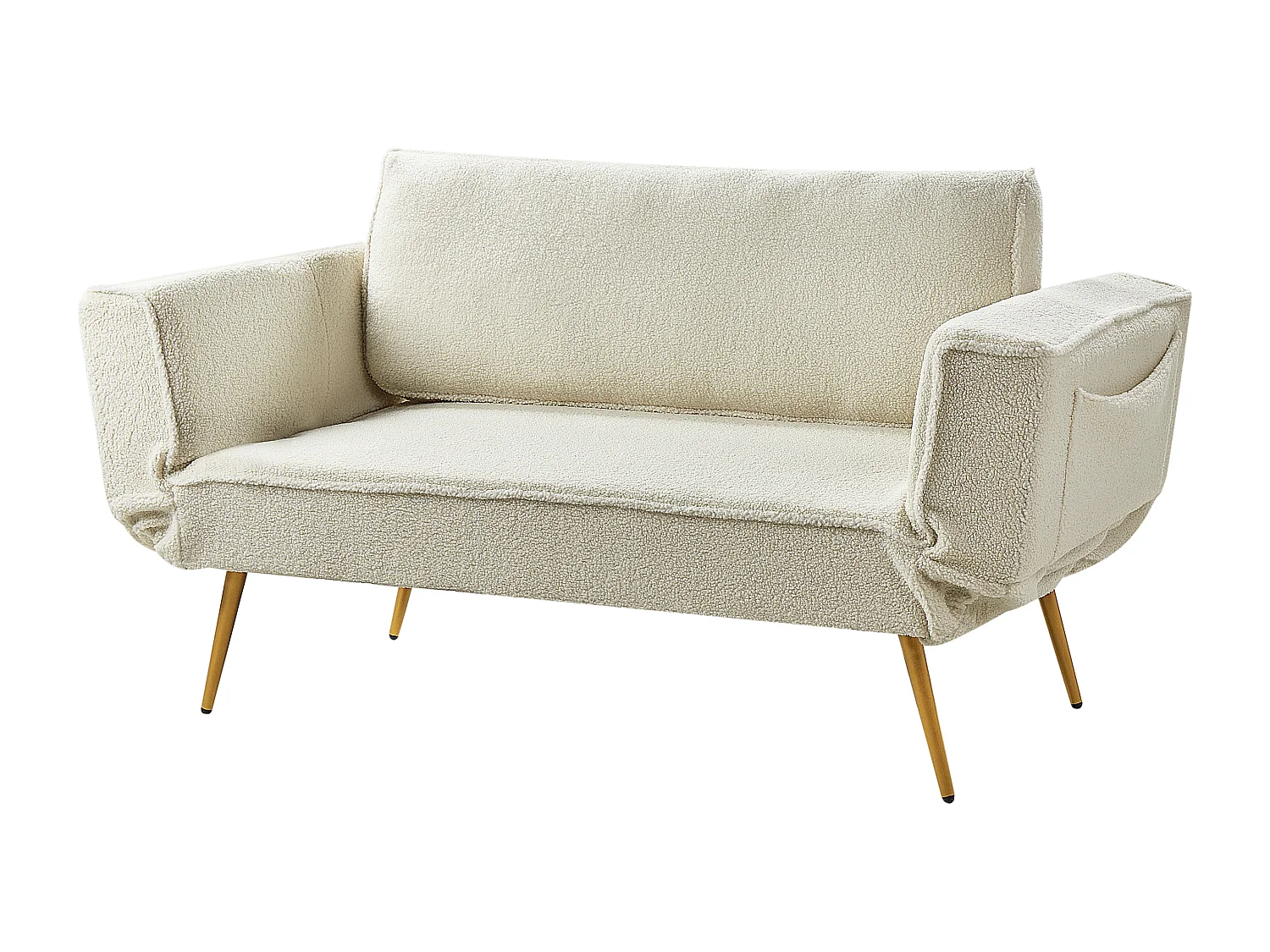 Canapé-lit 2 places SAARELA Bouclé Blanc cassé