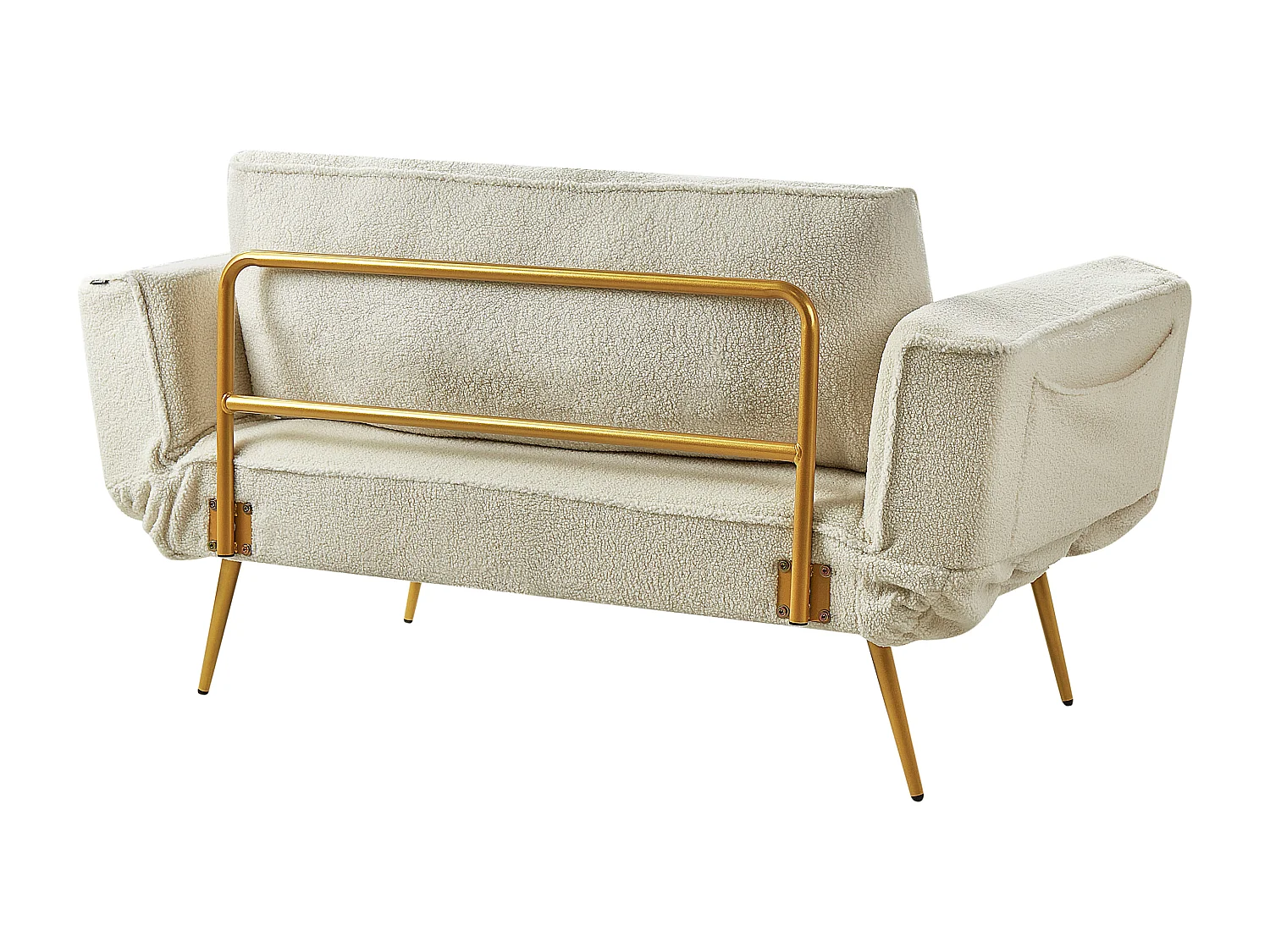 Canapé-lit 2 places SAARELA Bouclé Blanc cassé