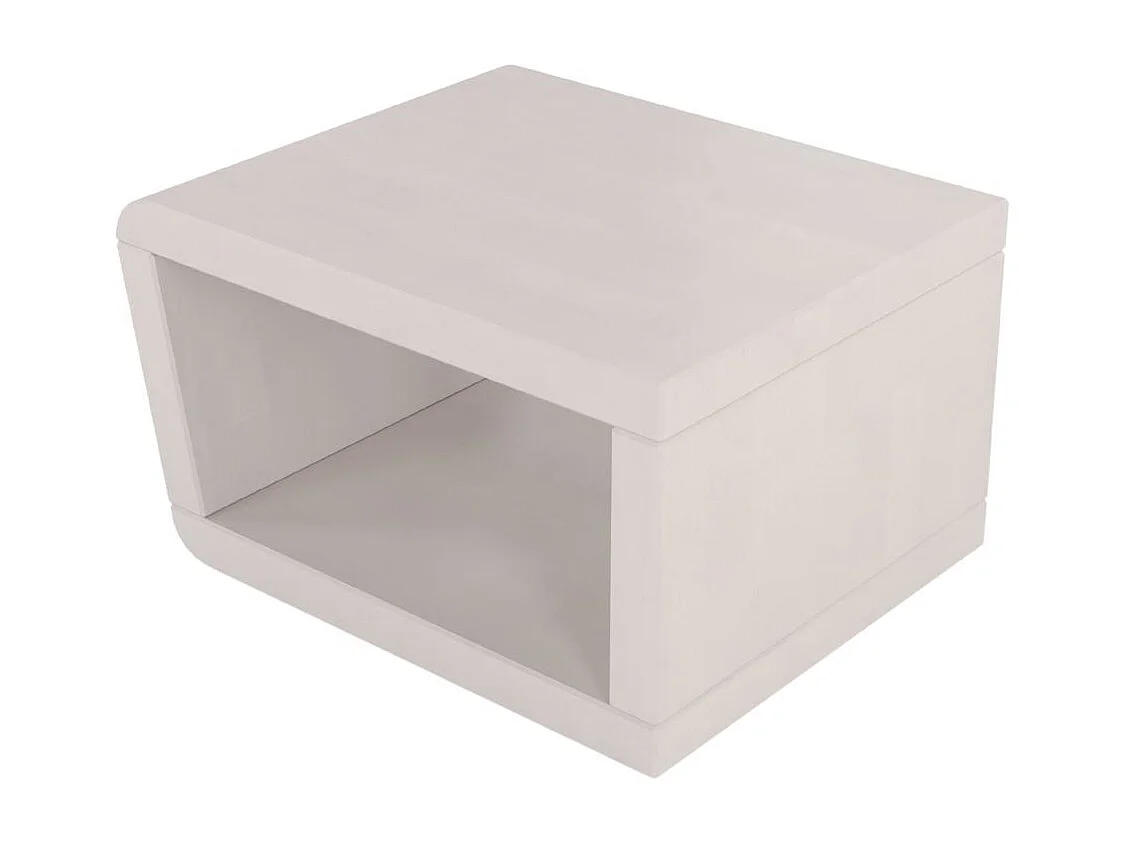 Modernes Nachttisch aus massivem Buchenholz Harald, weiß, mit geräumigem Regal