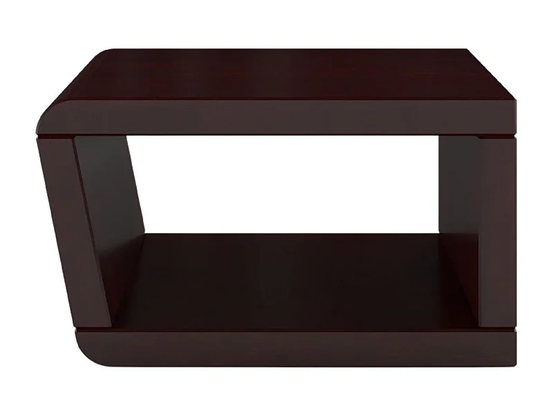 Moderner Nachttisch aus massivem Buchenholz Harald - Farbe Palisander, trapezförmig, geräumiges Regal