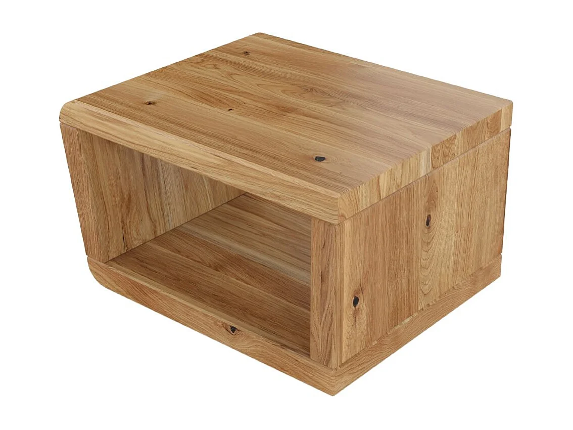 Modernes Eichen-Nachttisch Harald aus Massivholz mit Regal / Naturfarbe