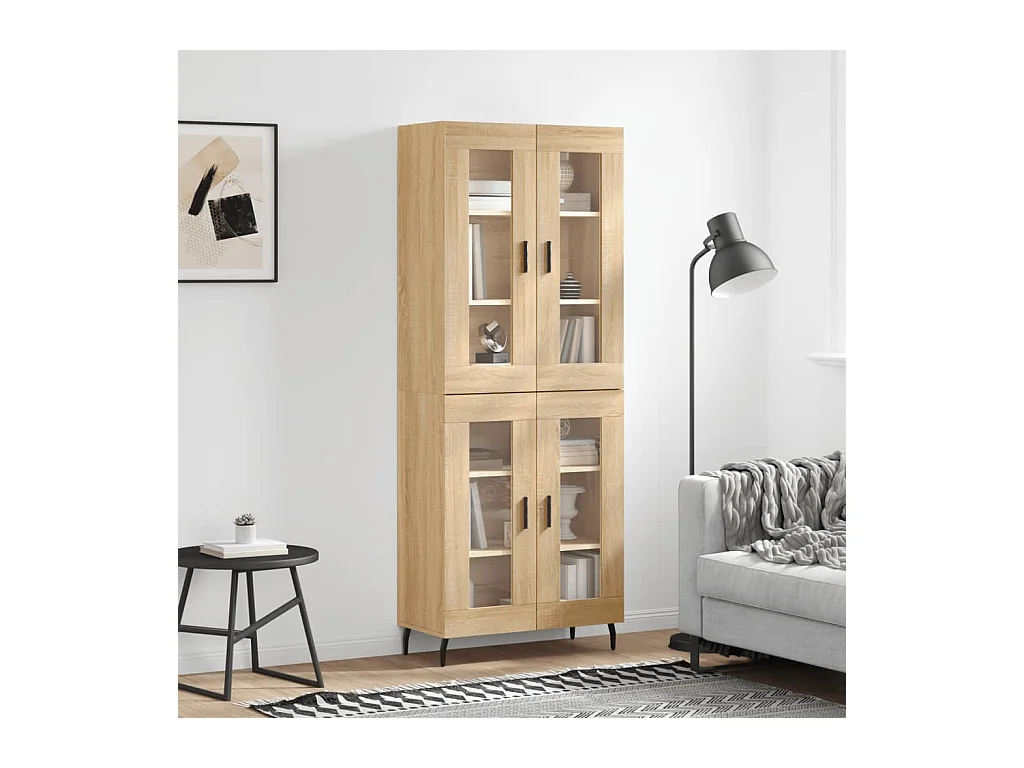 Buffet haut Chêne sonoma 69,5x34x180 cm Bois d'ingénierie