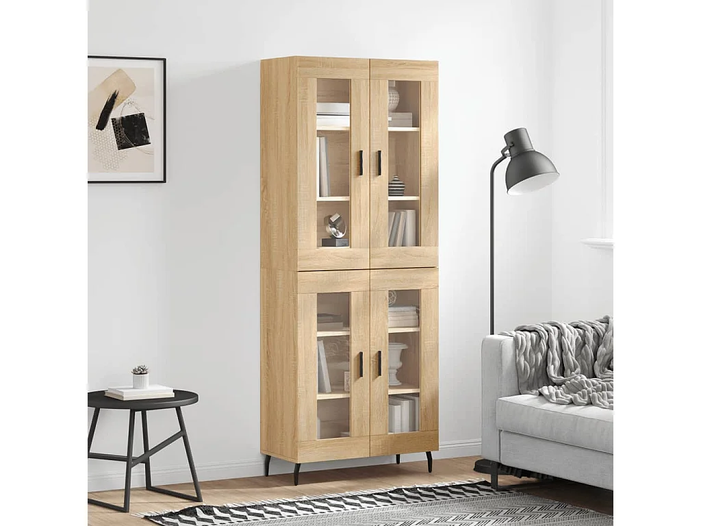 Hoge kast 69,5x34x180 cm bewerkt hout sonoma eikenkleurig