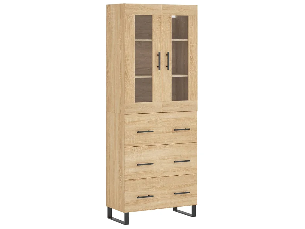 Hoge kast 69,5x34x180 cm bewerkt hout sonoma eikenkleurig