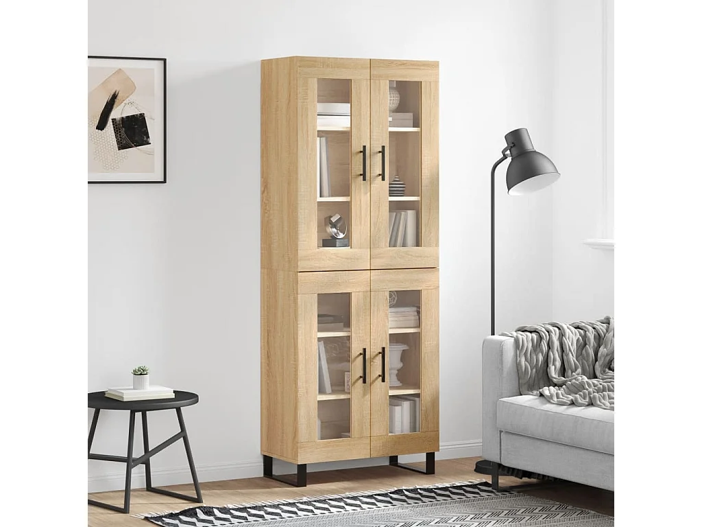 Buffet haut Chêne sonoma 69,5x34x180 cm Bois d'ingénierie