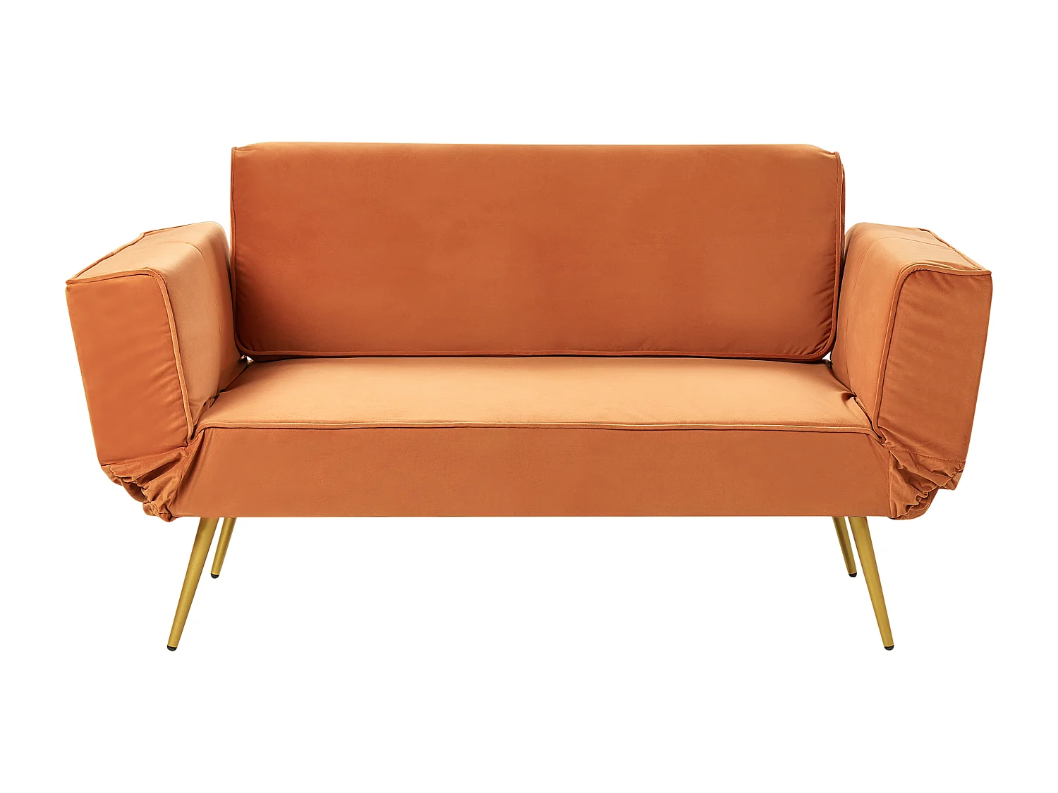 Sofa rozkładana SAARELA Welur Pomarańczowy dla 2 osób