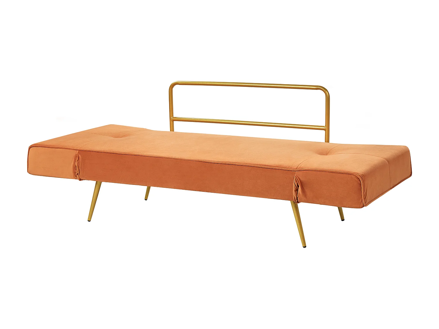 Sofa rozkładana SAARELA Welur Pomarańczowy dla 2 osób