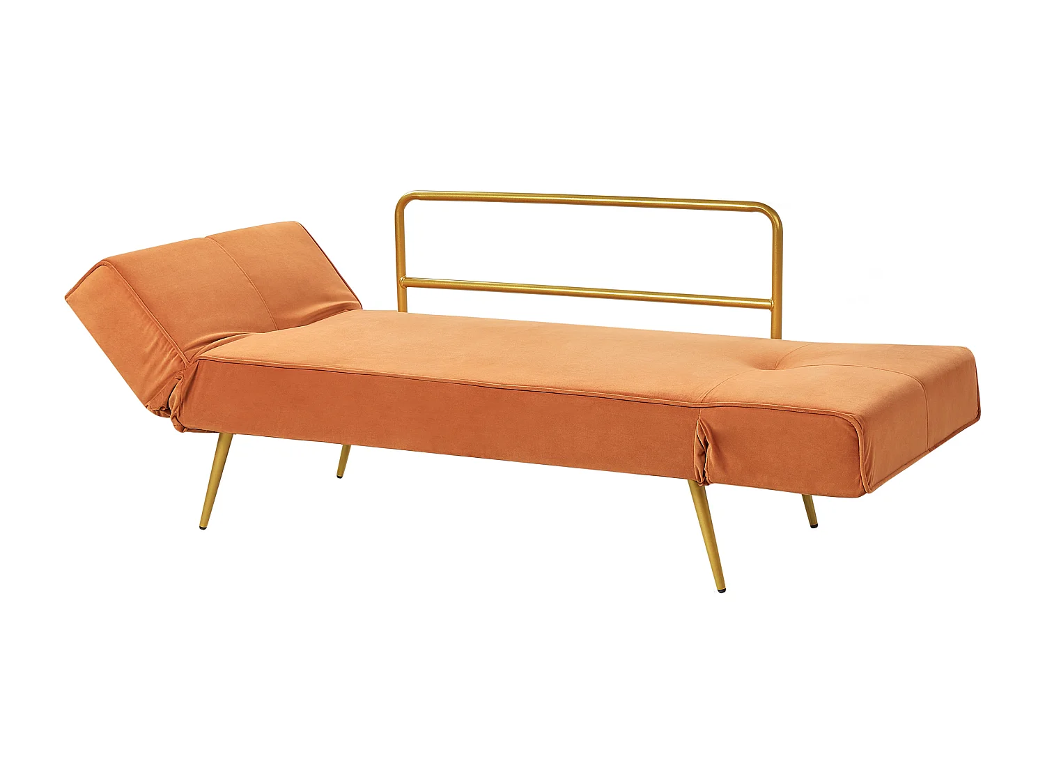 Schlafsofa SAARELA Samtstoff Orange 2-Sitzer