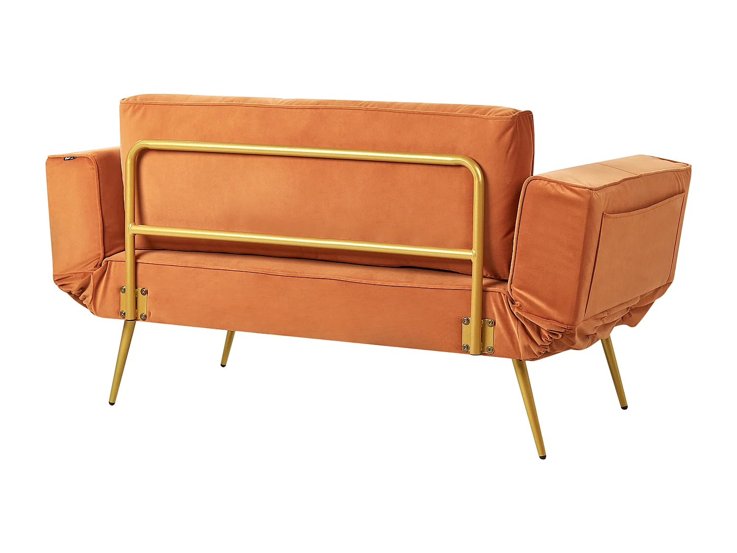 Schlafsofa SAARELA Samtstoff Orange 2-Sitzer