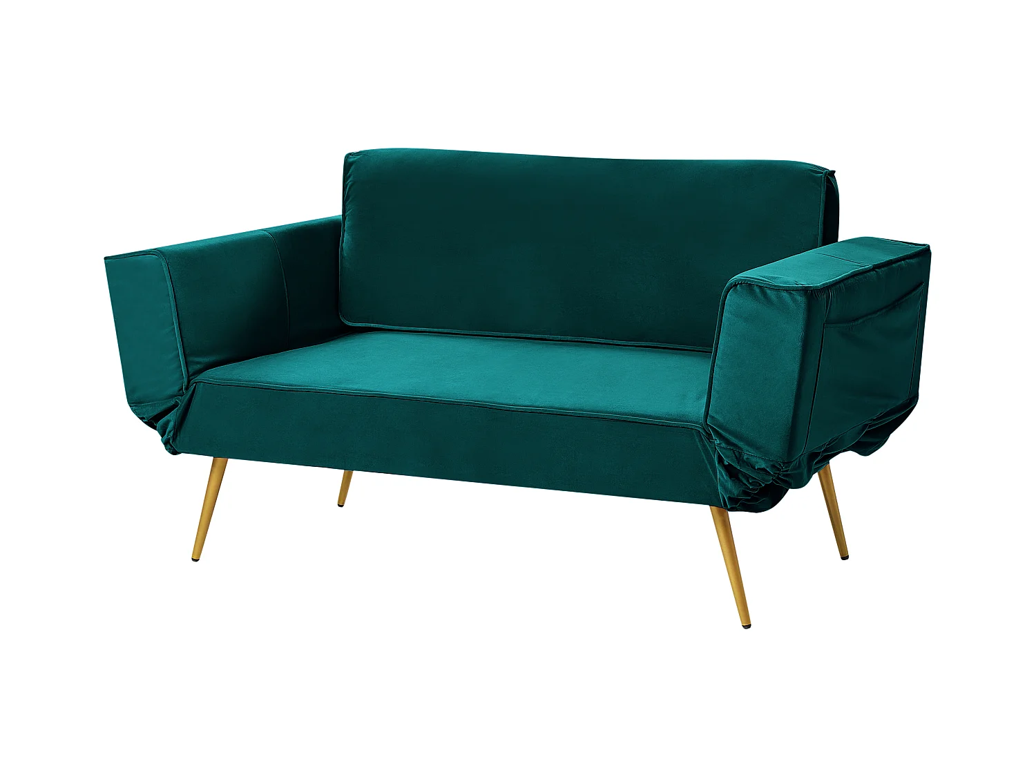 Divano letto SAARELA Velluto Verde smeraldo 2 posti
