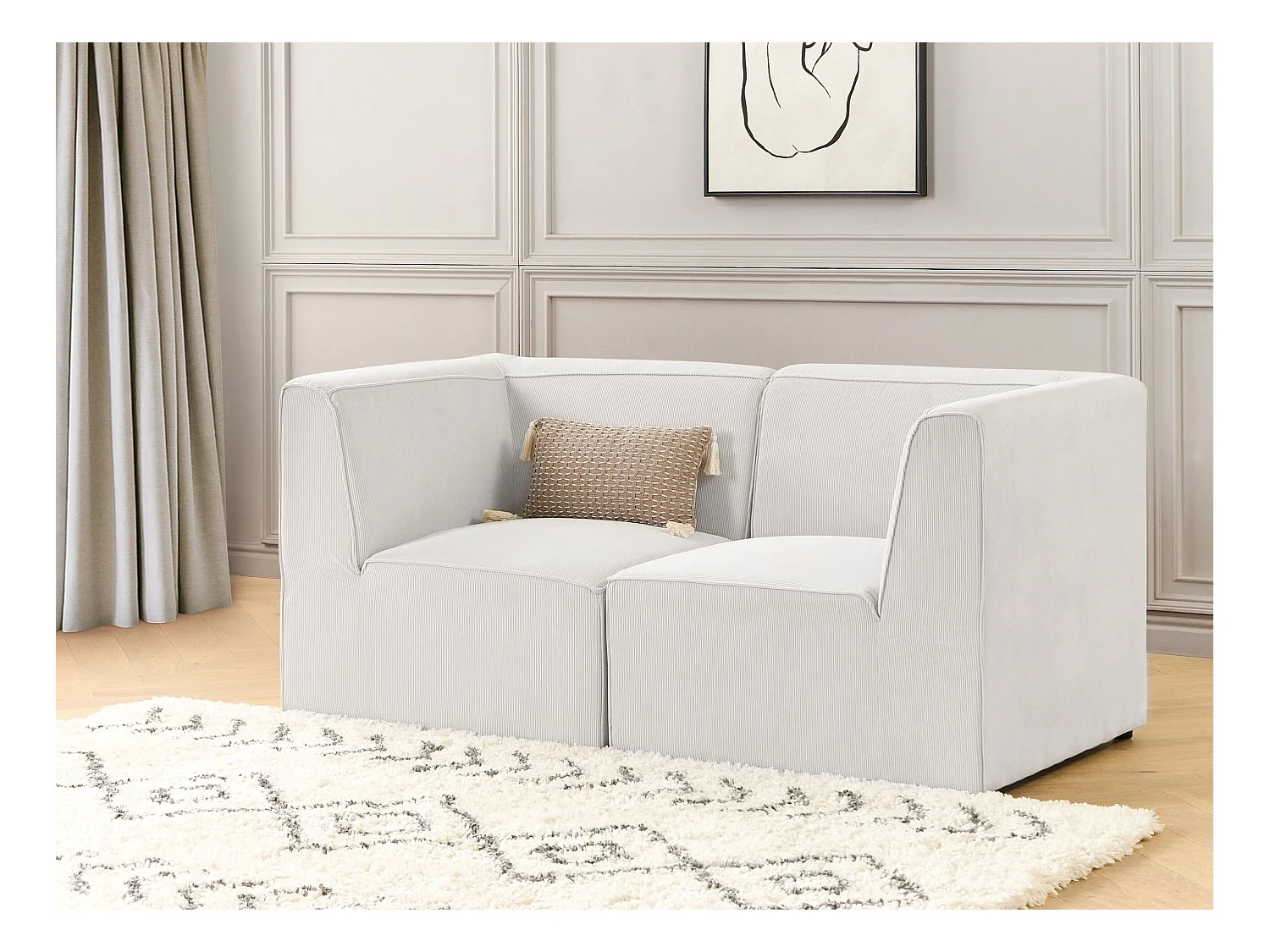 Modulsofa LEMVIG Cord Cremeweiss 2-Sitzer