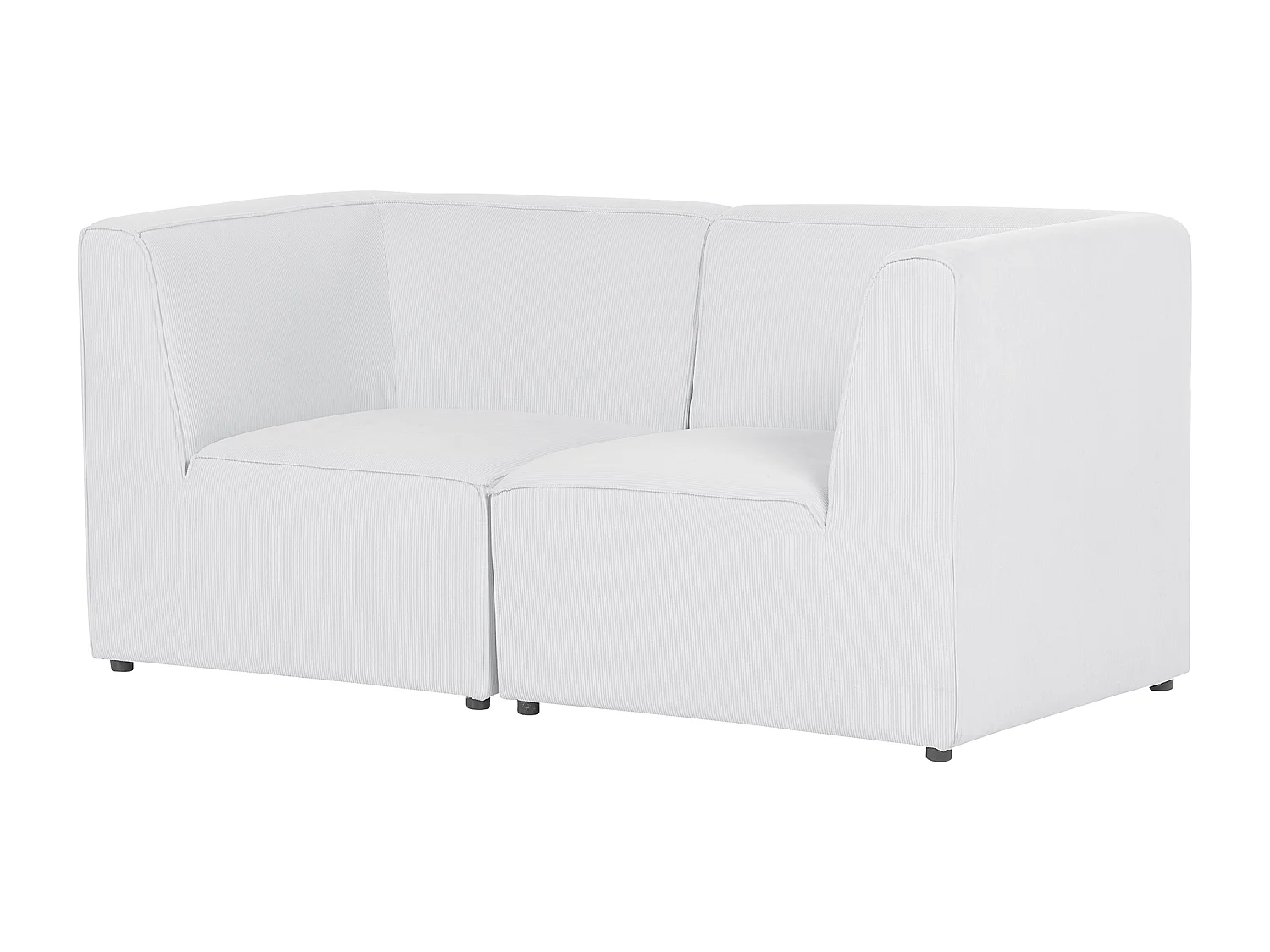 Canapé modulable 2 places LEMVIG Velours côtelé Blanc cassé