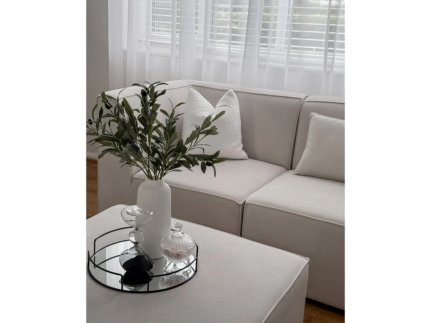 Modulsofa LEMVIG Cord Cremeweiss 2-Sitzer