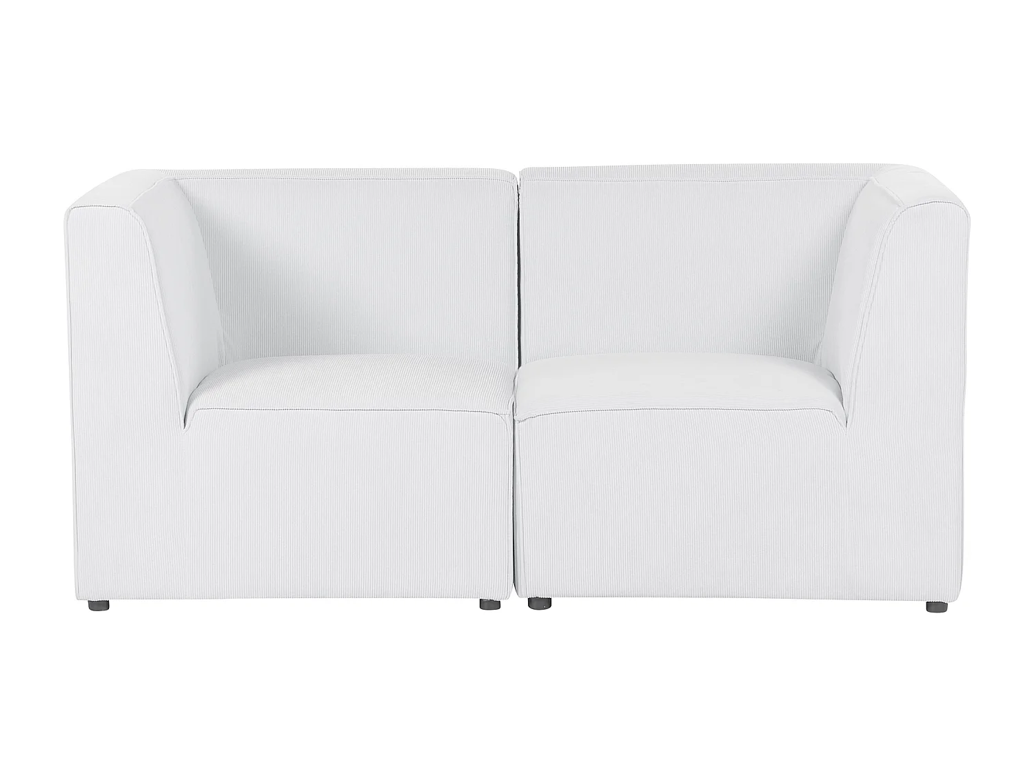 Canapé modulable 2 places LEMVIG Velours côtelé Blanc cassé