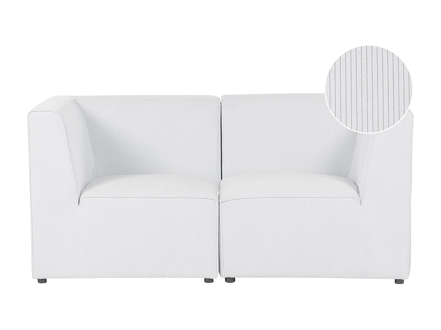 Canapé modulable LEMVIG Velours côtelé Blanc cassé 2 places