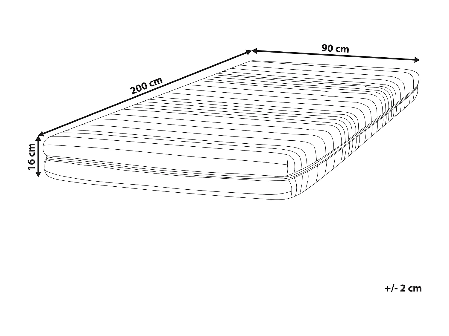 Matelas en mousse ENCHANT H2/3 Moyen 90 x 200 cm