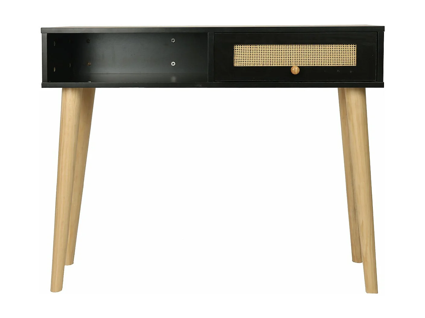 Consola de caña "Marine" - 100 x 29 x 81 cm - Negro