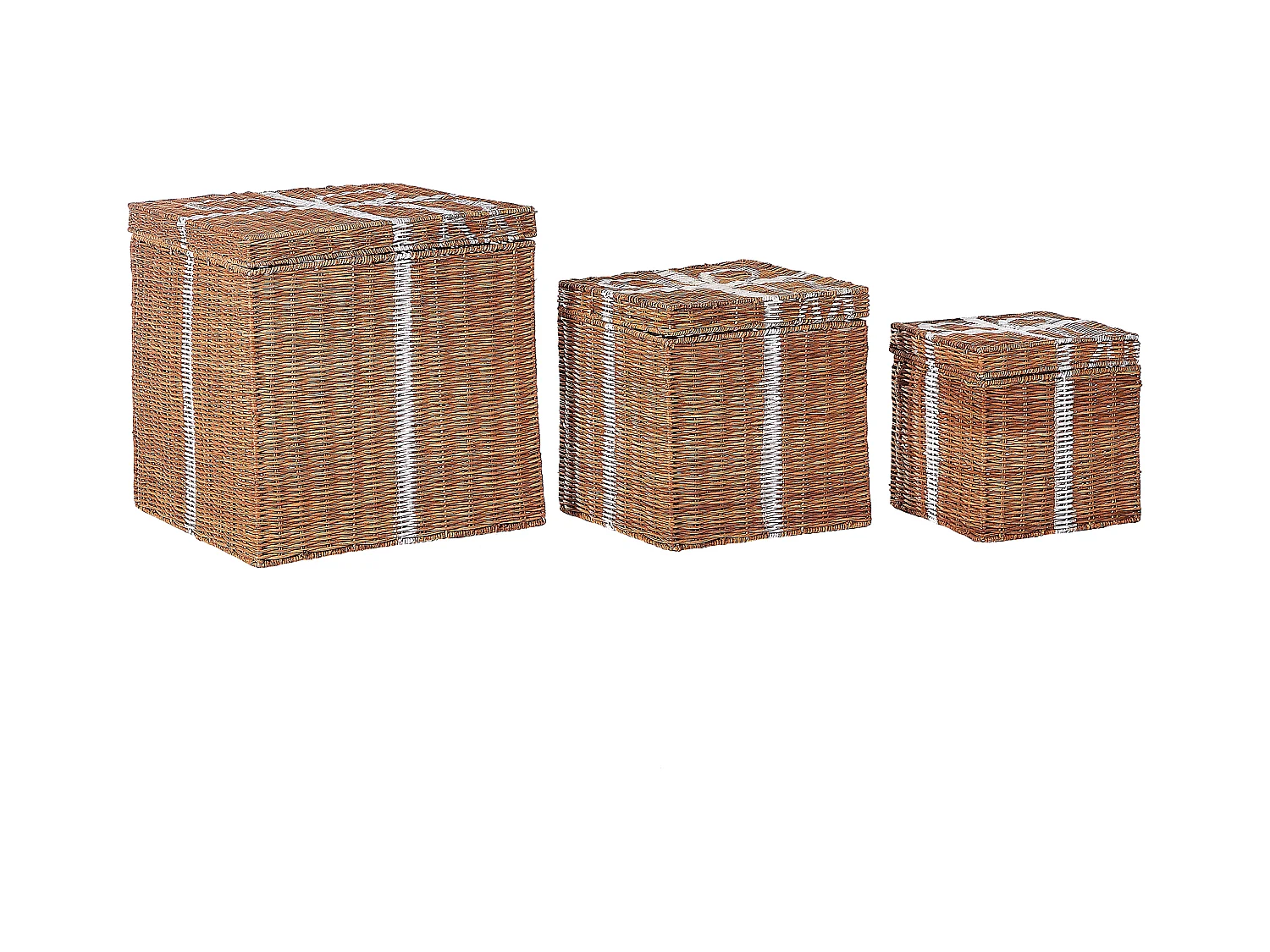 Set van 3 manden Kerstcadeaus CADEAU Rotan Natuurlijk