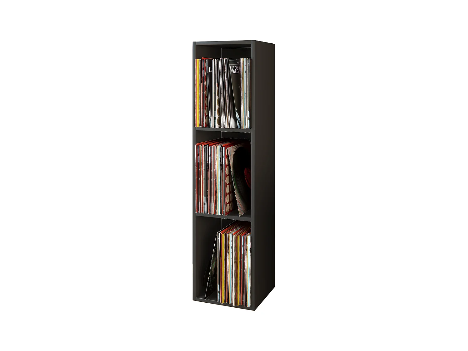 CD / DVD Media Shelf Platto Black H. 107 x W. 34 x D. 30 cm