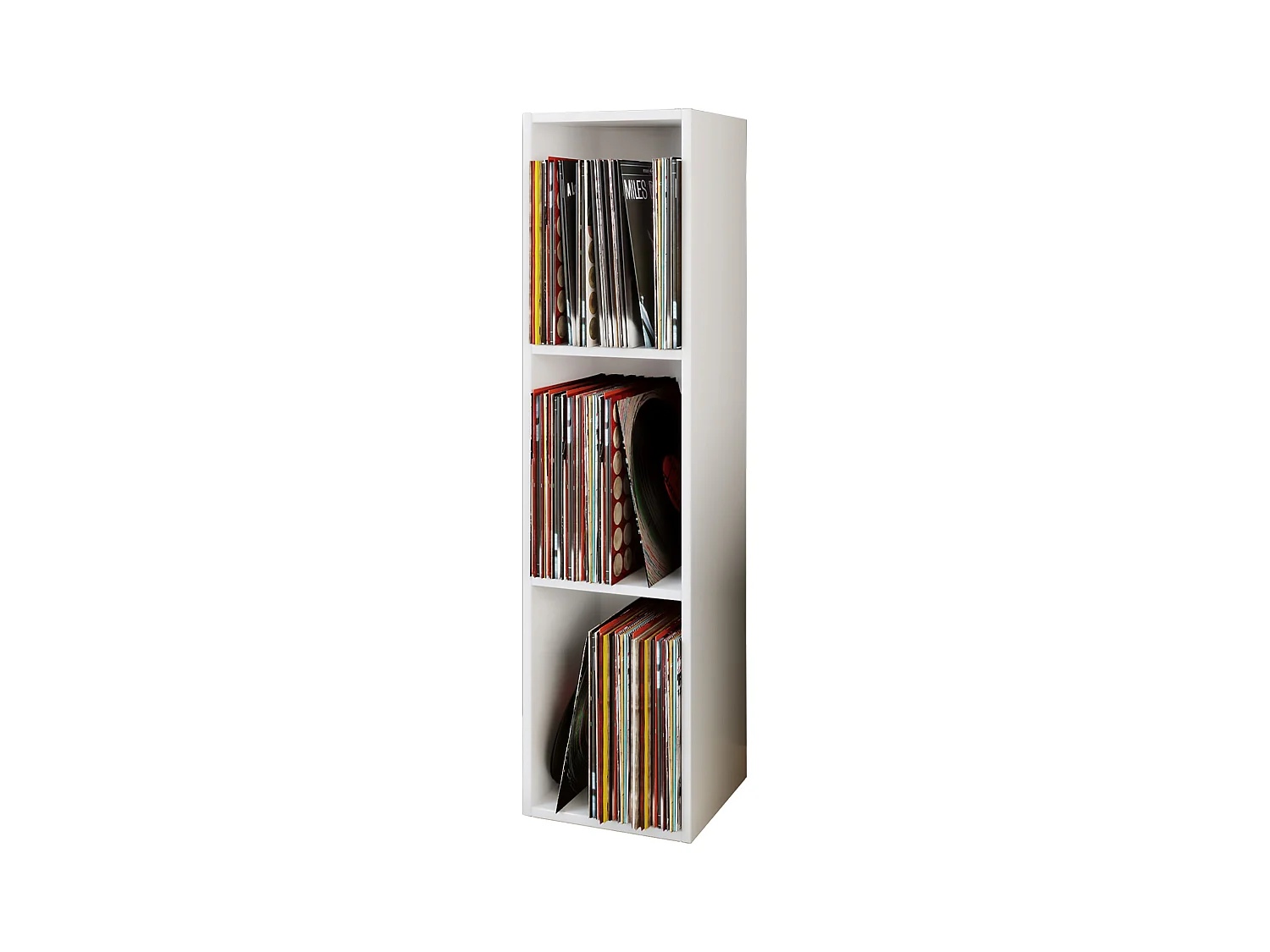 CD / DVD Media Shelf Platto White H. 107 x W. 34 x D. 30 cm