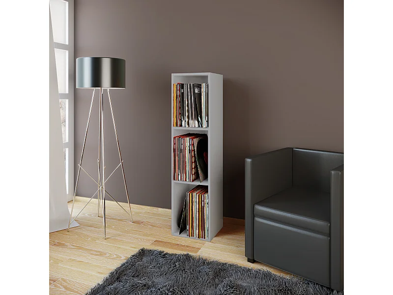 CD / DVD Media Shelf Platto Gray H. 107 x W. 34 x D. 30 cm