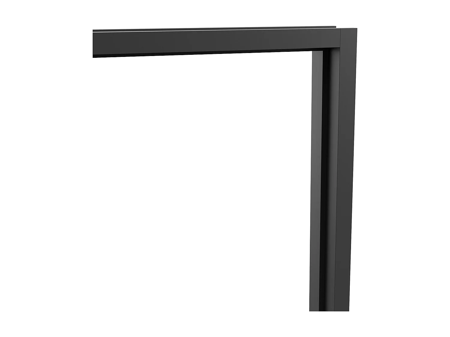 Bloc porte réversible à deux battants en aluminium et verre trempé - 2 x H204  x L83 cm - Noir - MASERU