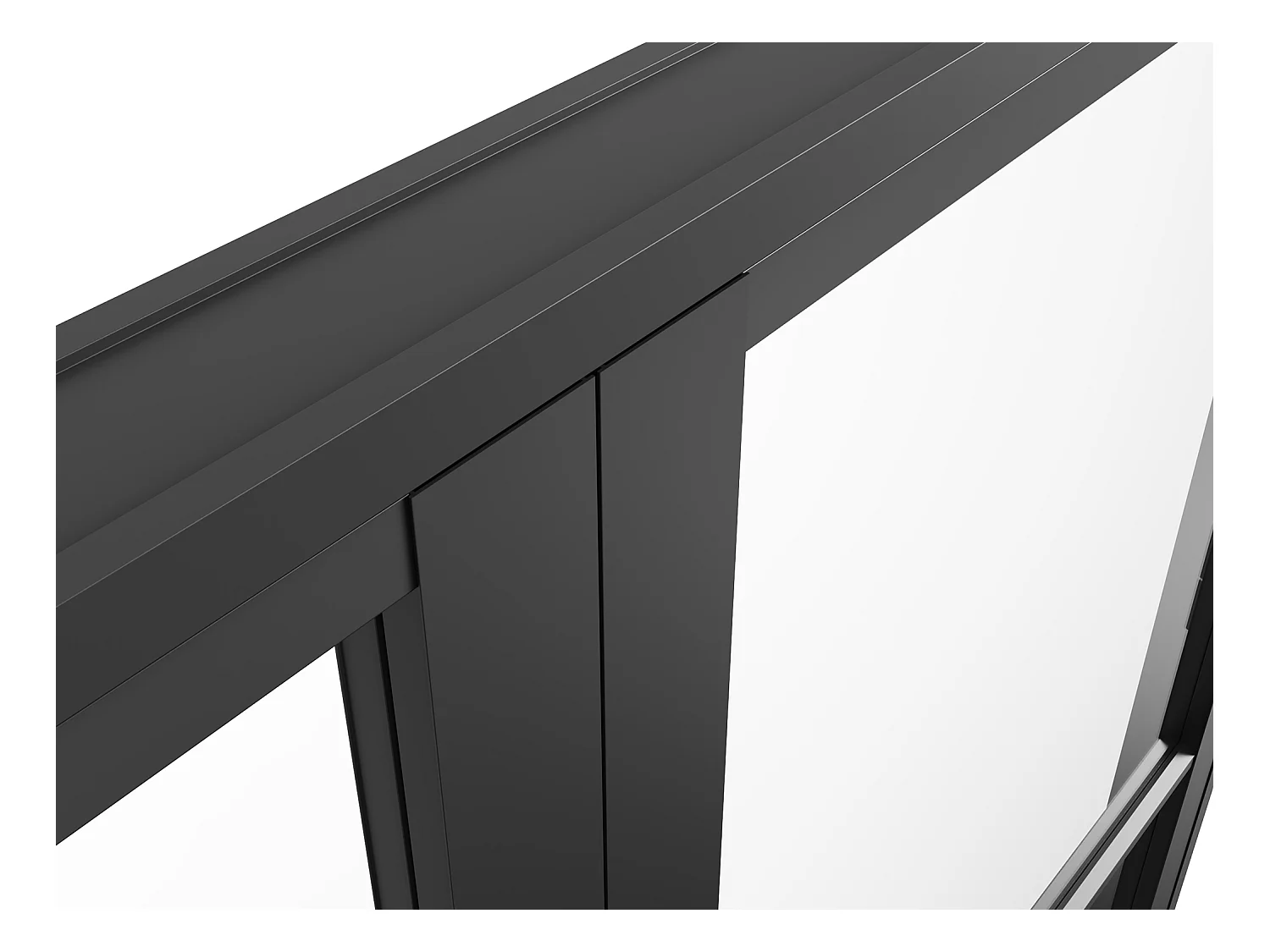 Bloc porte réversible à deux battants en aluminium et verre trempé - 2 x H204  x L93 cm - Noir - MASERU