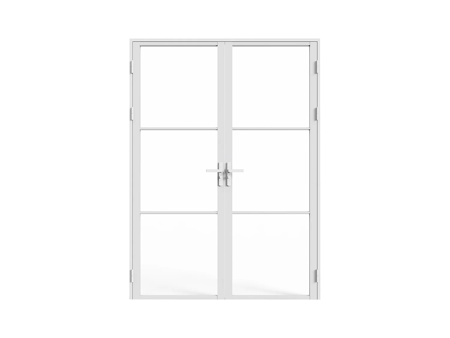 Puerta reversible de dos hojas en aluminio y vidrio templado - 2 x Alt. 204 x L73 cm - Blanco - MASERU