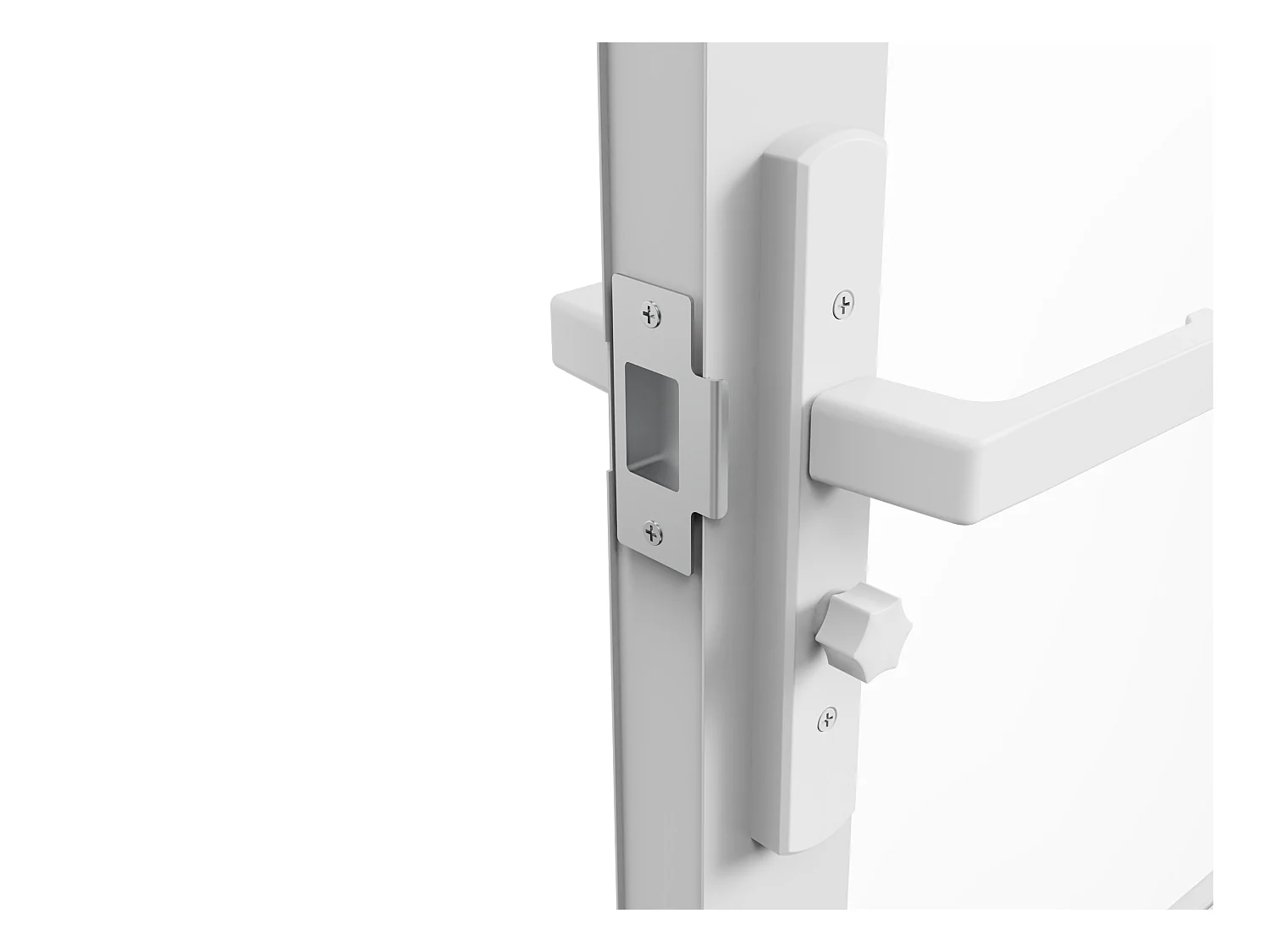 Puerta reversible de dos hojas en aluminio y vidrio templado - 2 x Alt. 204 x L73 cm - Blanco - MASERU