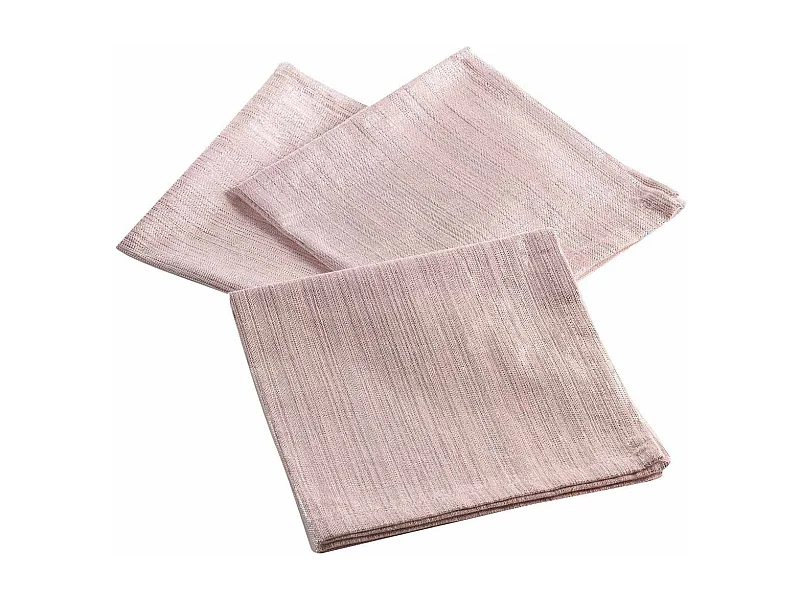 Lot de 3 Serviettes de Table "Elegancia" 40x40cm Rose