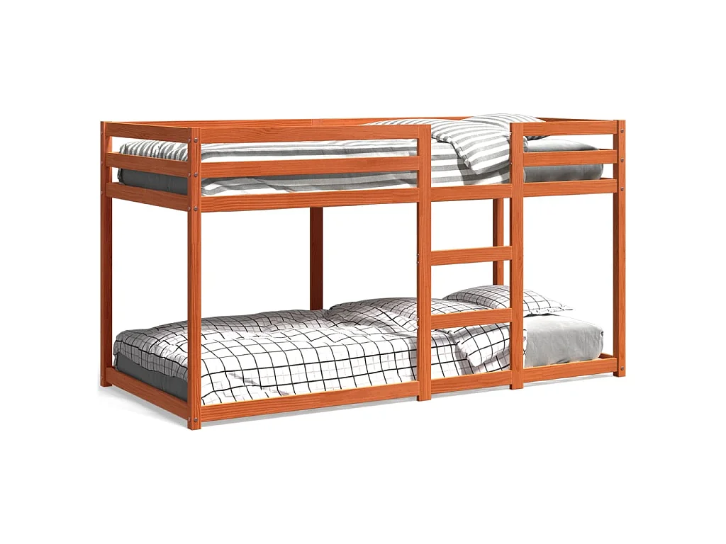 Lit superposé sans matelas cire marron 75x190 cm pin massif