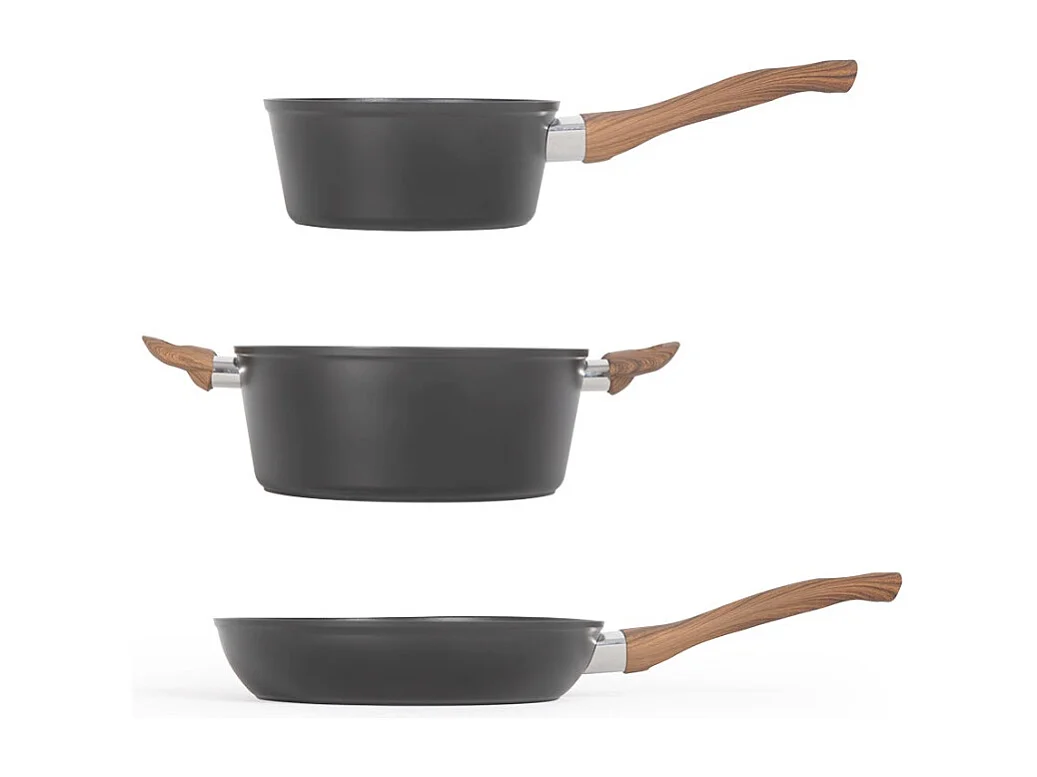 5-tlg. Kochgeschirr-Set Aluminium Schwarz