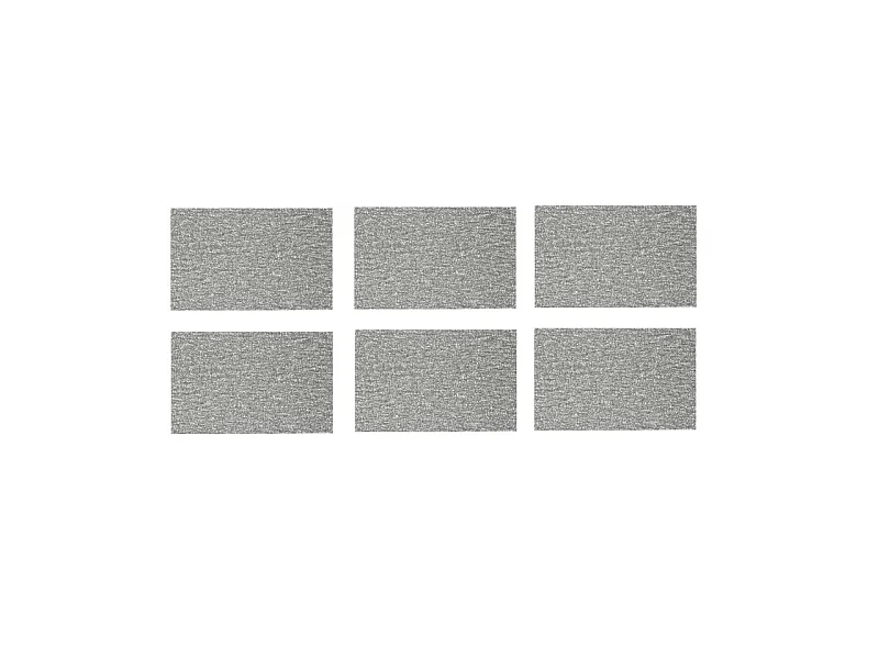 Lot de 6 sets de table spaghetti - L 44,5 x l 30 cm - PVC - Gris