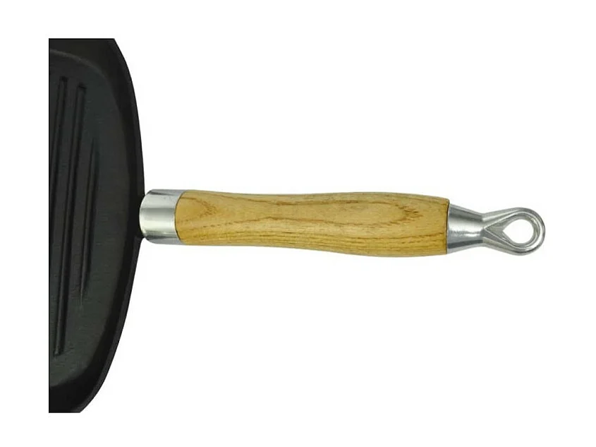 Grillpfanne mit Holzgriff Gusseisen 20 x 20 cm