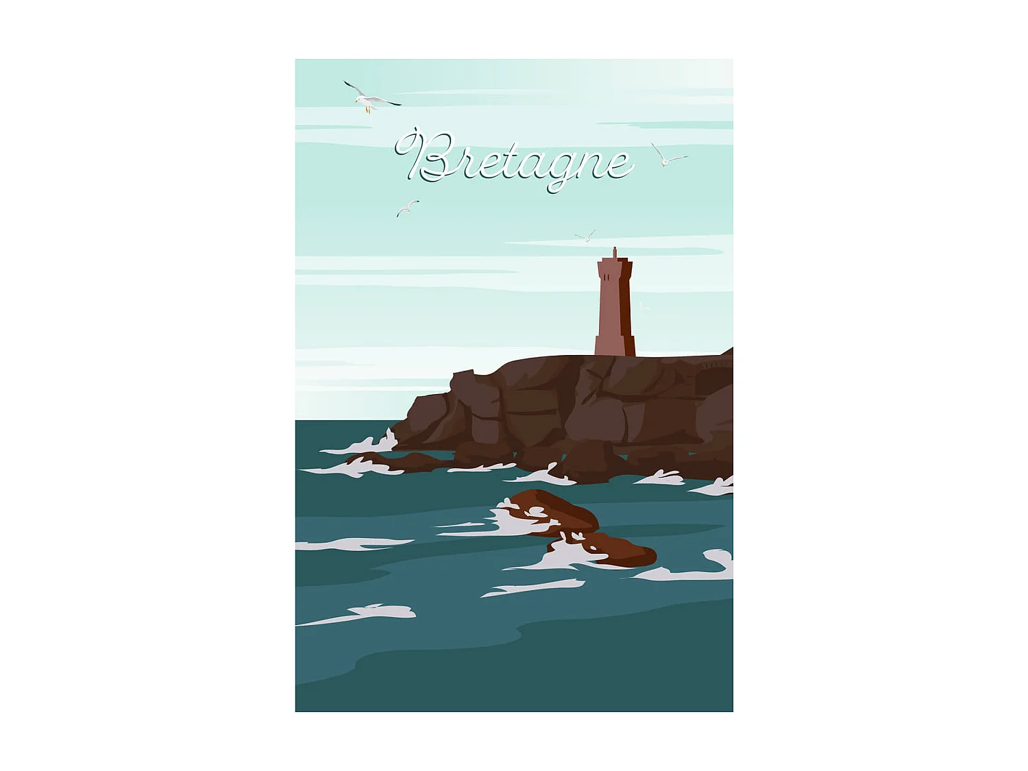 Tableau sur toile illustration phare de Men Ruz 65x97 cm