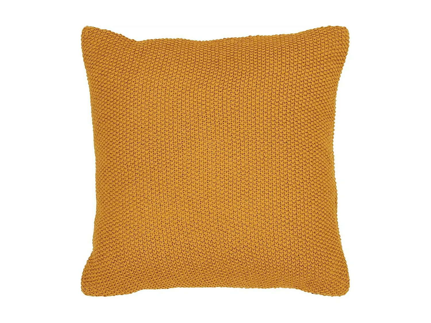 KAPAS - Coussin Déco Carré 100% Coton Recyclé Jaune Moutarde